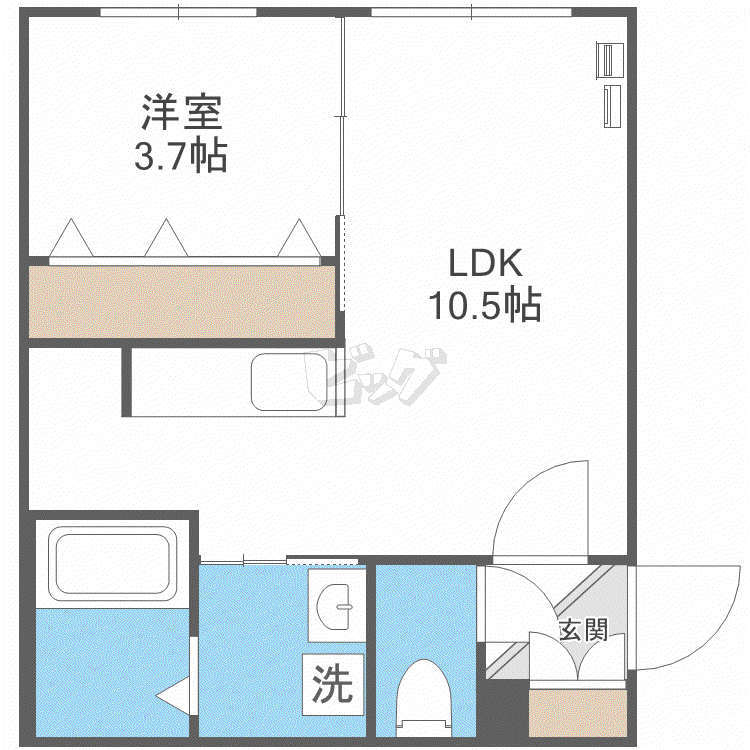 CITY RESIDENCE月寒中央(1LDK/2階)の間取り写真