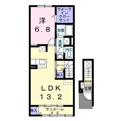 ルバーニ(1LDK/2階)の間取り写真