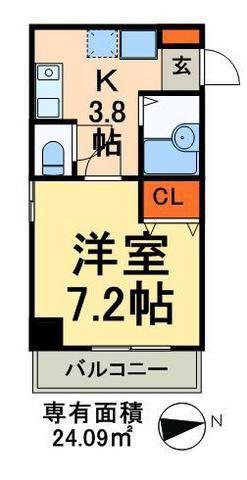 サンフォートソフィア(1K/5階)の間取り写真