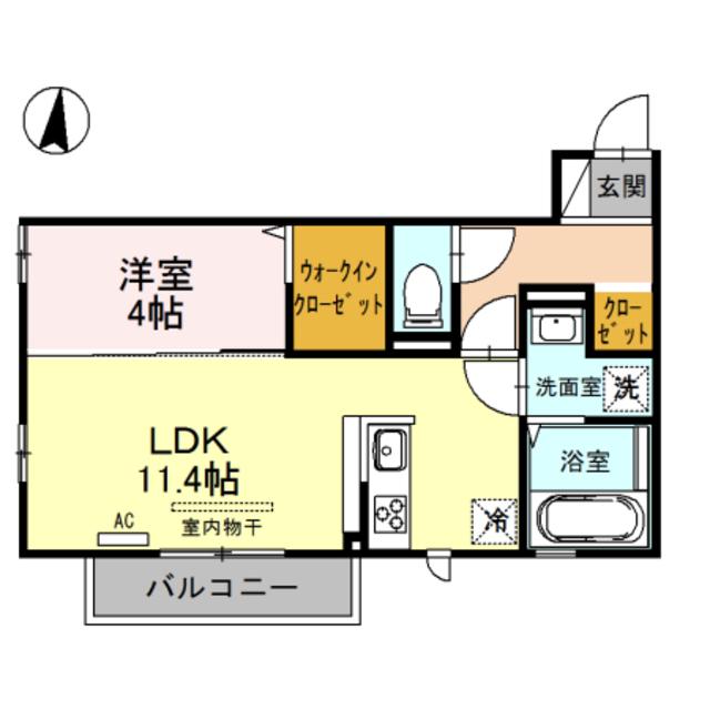 マーベラスコート(1LDK/2階)の間取り写真
