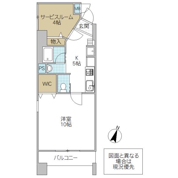 フォーライフネオ水戸(1SK/5階)の間取り写真