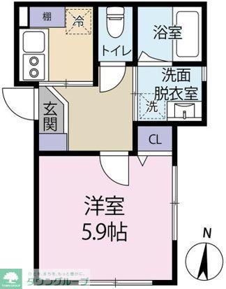 CASA FIORA(1K/3階)の間取り写真