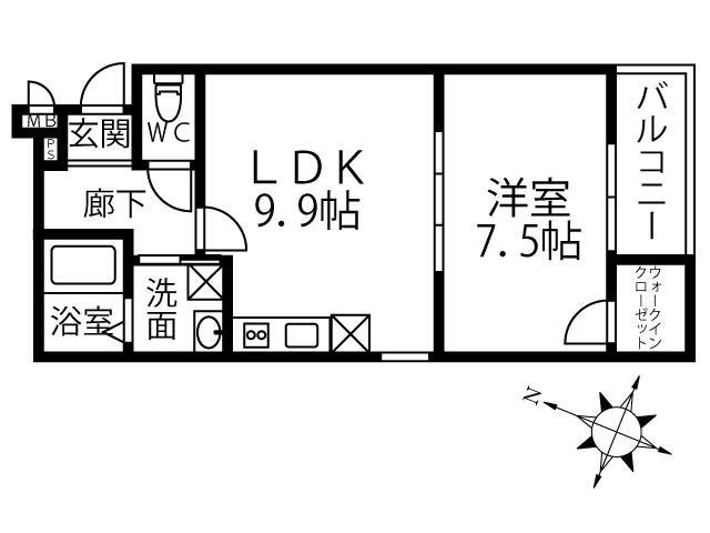 MAISON DEUXIEME(1LDK/3階)の間取り写真