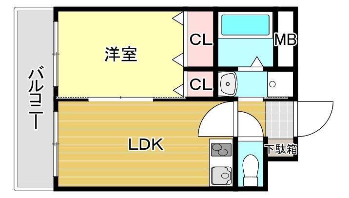サザンコート塩原(1LDK/7階)の間取り写真