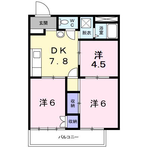 ジョイフルハイツ(3DK/1階)の間取り写真