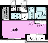 ハッピーアドバンス千住大橋(ワンルーム/2階)の間取り写真