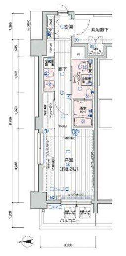 メインステージ横浜(1K/5階)の間取り写真