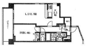 ラヴィッサン(1LDK/6階)の間取り写真