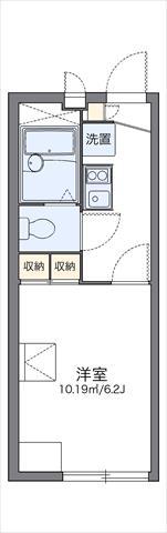 レオパレスルーメット中之茶屋(1K/1階)の間取り写真