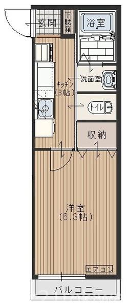 LUMIERE(1K/2階)の間取り写真