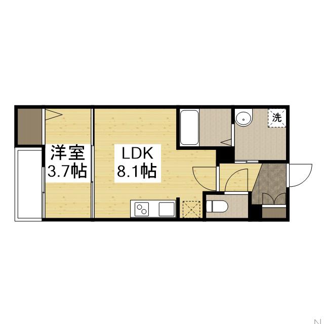 月光れんが通(1LDK/3階)の間取り写真