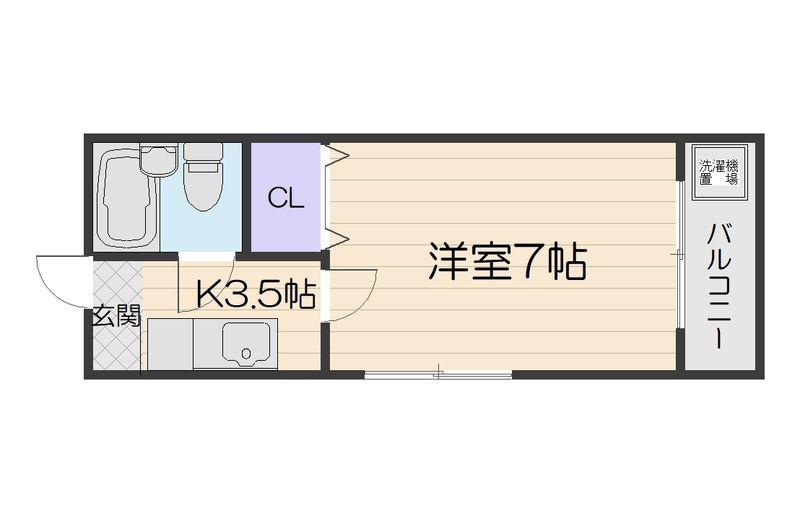 第IIコーポリーブル(1K/4階)の間取り写真