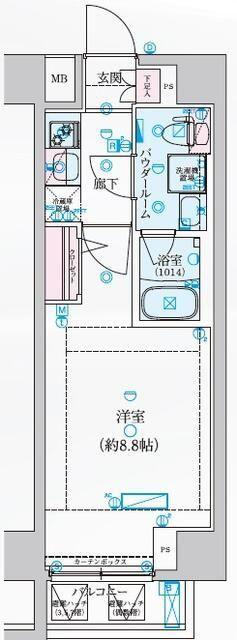 CROSTONE川崎(1K/7階)の間取り写真