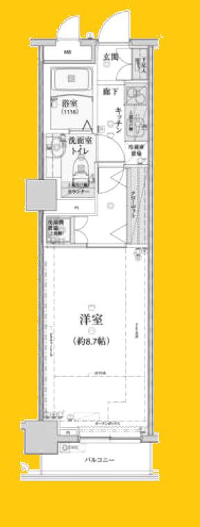 LIVCITY KANNAI(1K/2階)の間取り写真