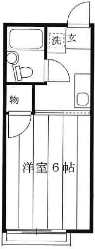 シティハイム・オーティアス(1K/2階)の間取り写真