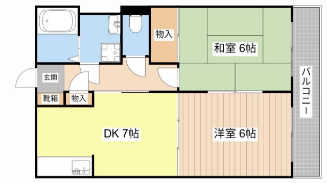 シャルマンコーポくら弐番館A(2DK/2階)の間取り写真
