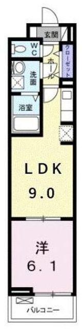 エスポワール・東雪谷(1LDK/2階)の間取り写真