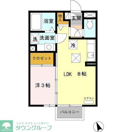 リヴェールマリーズB(1LDK/1階)の間取り写真