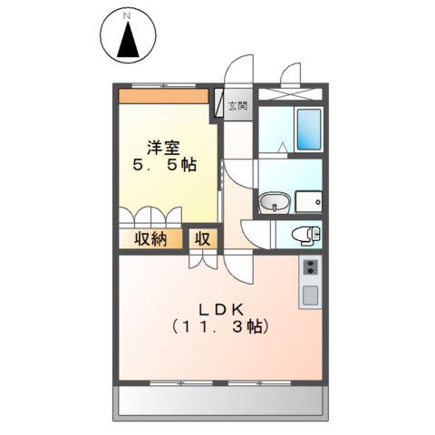 フォルティア(1LDK/3階)の間取り写真