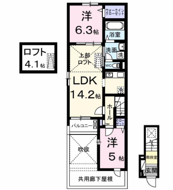 アニマルベース・MITAKA(2LDK/2階)の間取り写真