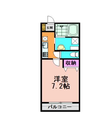 アカラ藤原台(1K/3階)の間取り写真