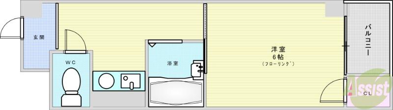 ホワイティ18(1K/3階)の間取り写真