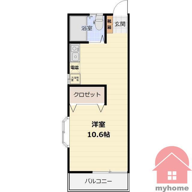 グローバル宇保(ワンルーム/2階)の間取り写真
