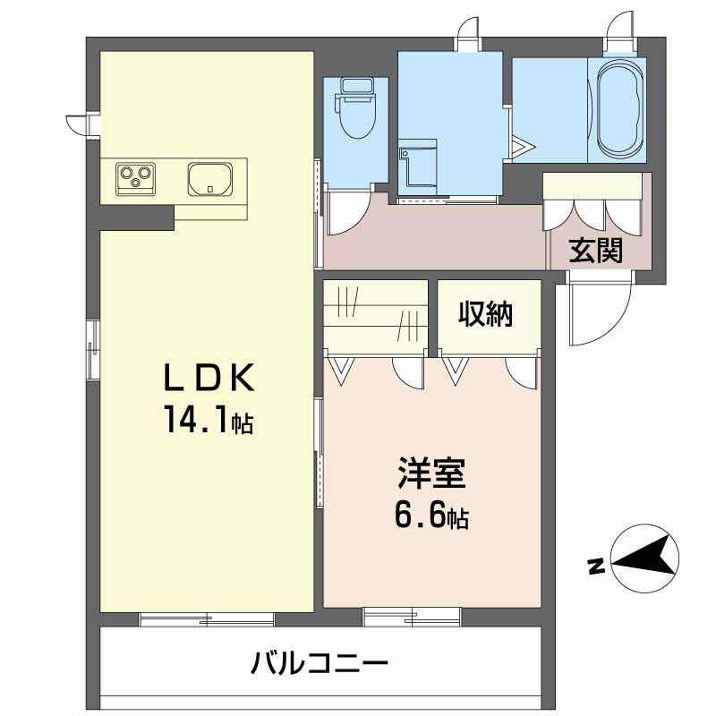 グランメゾン新保(1LDK/2階)の間取り写真