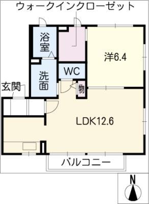 チェリーブロッサム(1LDK/1階)の間取り写真