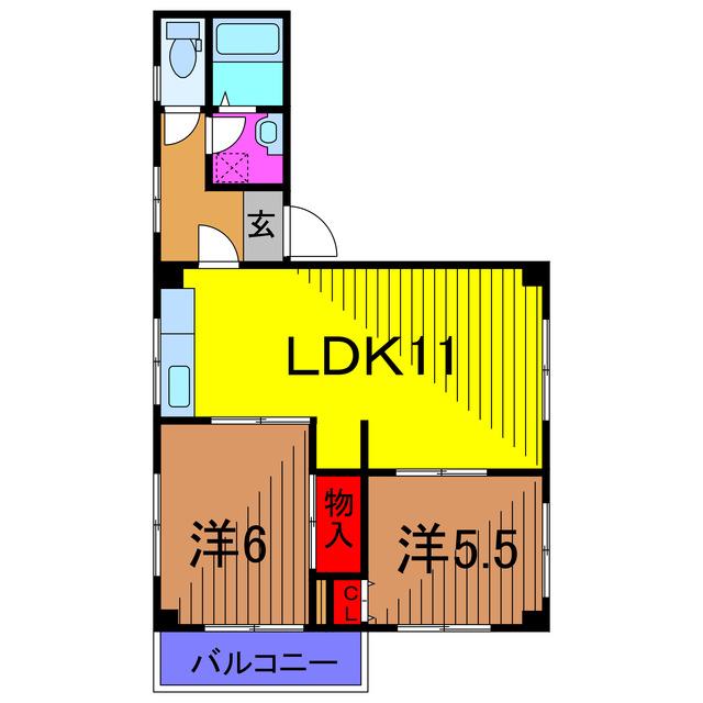 アビタシオン森(2LDK/5階)の間取り写真