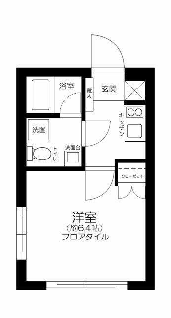 PASHA用賀(1K/2階)の間取り写真