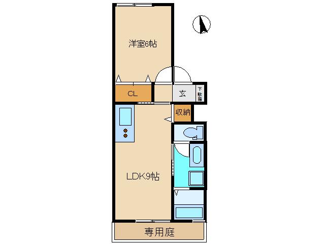 フラワーハイツ(1LDK/2階)の間取り写真
