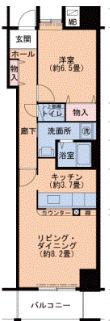 キャナルタウンウエスト 5号棟(1LDK/4階)の間取り写真