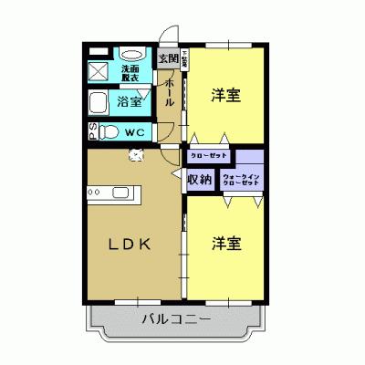 レガーロII(2LDK/3階)の間取り写真