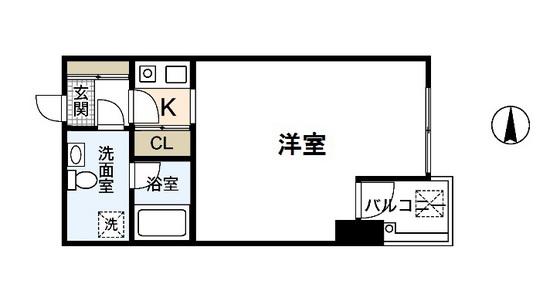 サンハイム(1K/6階)の間取り写真