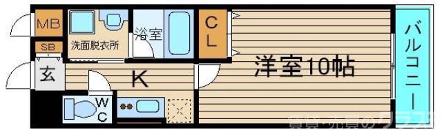 IBCサークルスカイ(1K/3階)の間取り写真