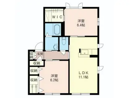 グローリー鵠沼(2SLDK/1階)の間取り写真