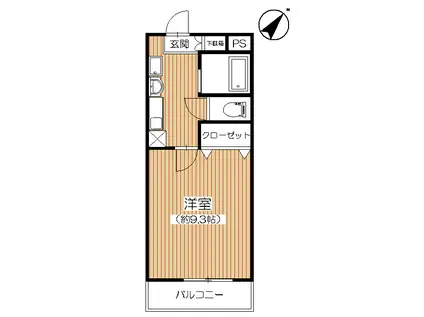 アンソレイユ榎木(1K/3階)の間取り写真