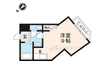 セレーン城跡(1K/2階)の間取り写真