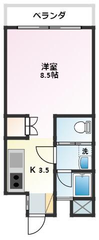 トミハマAPII(1K/5階)の間取り写真