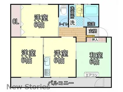 林マンション(3DK/1階)の間取り写真