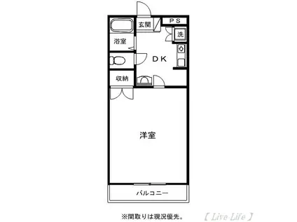 オクタワーズ宮崎南(1DK/3階)の間取り写真