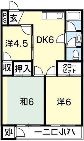 第1阿波ビル(3DK/2階)の間取り写真