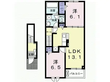 スカイツリーIV(2LDK/2階)の間取り写真