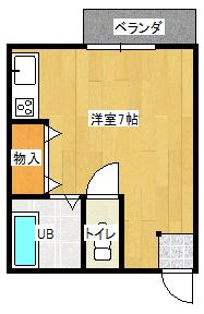 メゾンM(1K/2階)の間取り写真