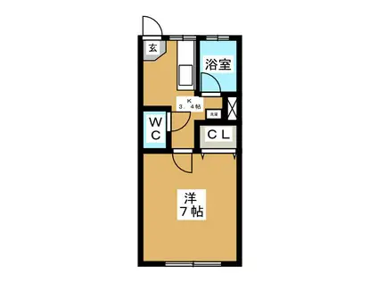 FEEL YOKOUCHI(1K/1階)の間取り写真