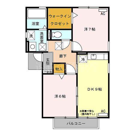 フォレスト豊田(2DK/2階)の間取り写真