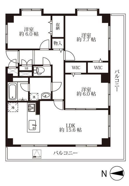 ウィンベル(3LDK/2階)の間取り写真