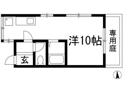 ナカムラマンション(ワンルーム/1階)の間取り写真