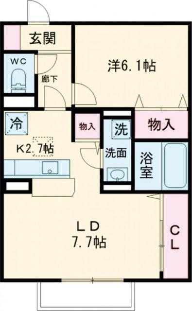 アゼリア(1LDK/2階)の間取り写真